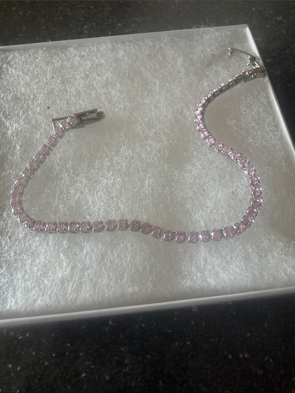 Delicate Pink Tennis Bracelet - Elegant Women's Jewelry